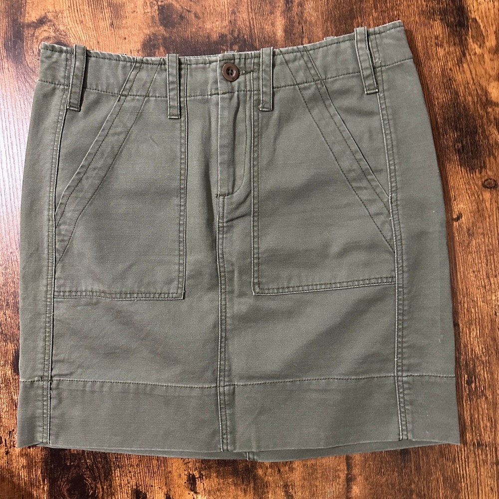 G1 Goods Utility Mini Skirt Womens 2 Olive Green Excellent Cargo Cotton Skirt